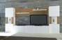 Hanah Home Lore Mueble de TV Blanco y Teca
